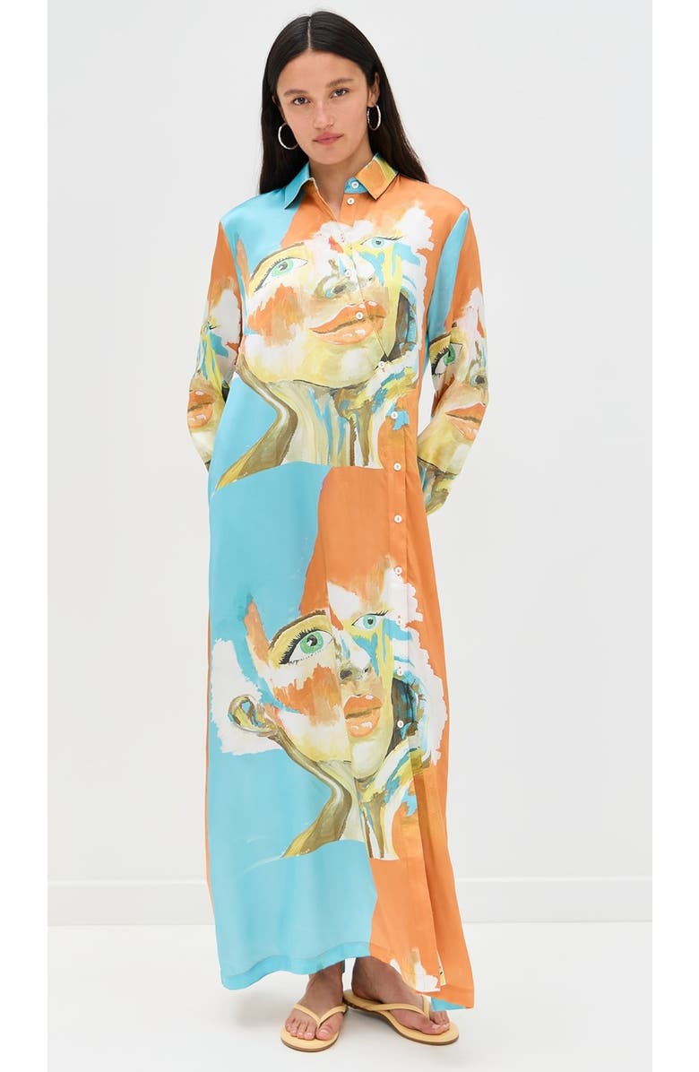 Dur Doux Kesi Maxi Shirt Dress, Alternate, color, Orange