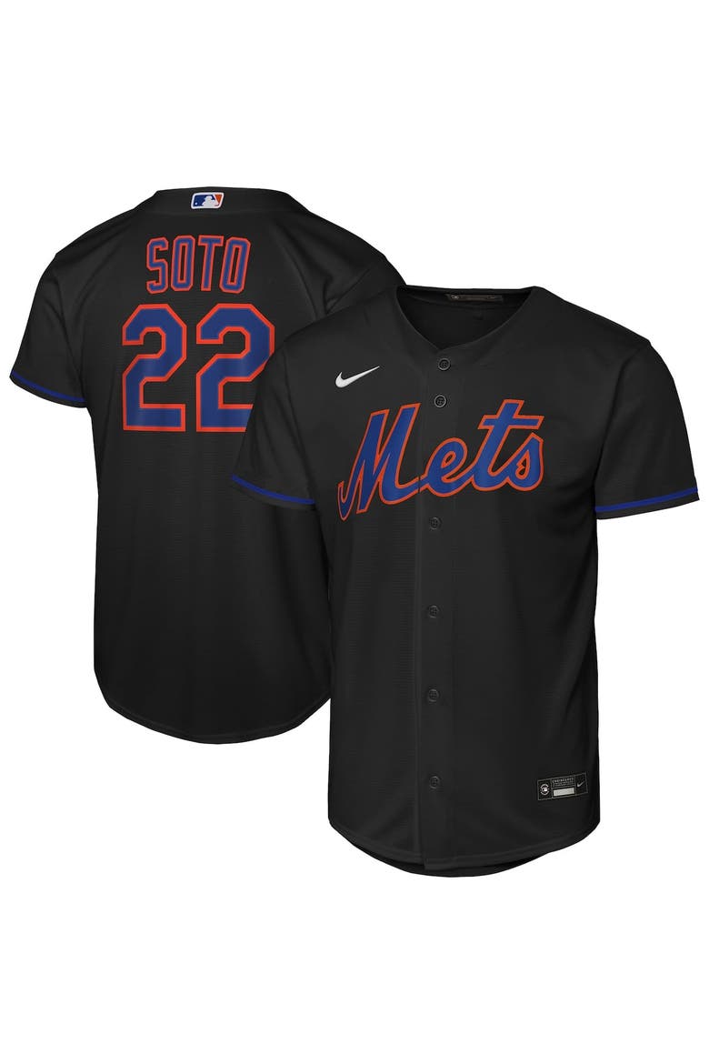 Youth Nike Juan Soto Black New York Mets Alternate Replica Jersey, Alternate, color, Black