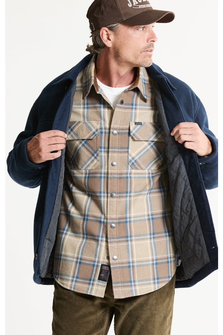 Bonded Wool Blend Heather Knit Jacket, Alternate, color, NAVY