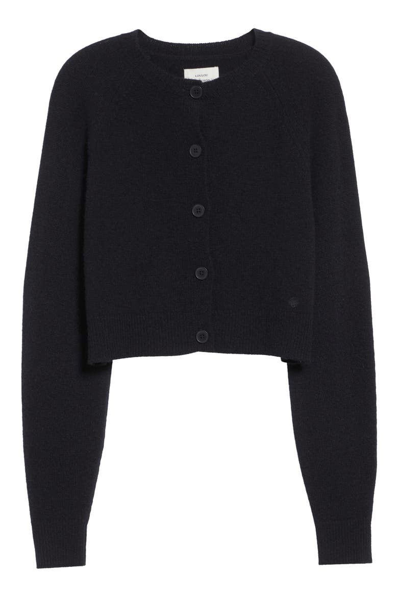 Heike Crop Cardigan, Alternate, color, BLACK