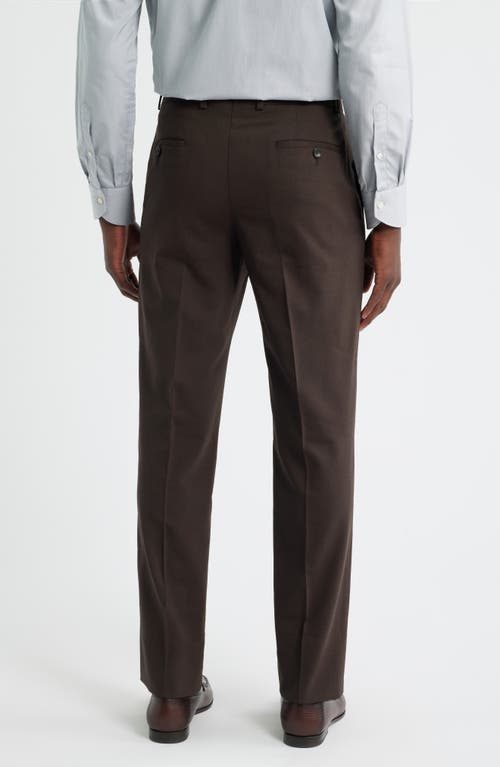 Nordstrom Henrik Trim Fit Solid Stretch Wool Suit Pants In Brown