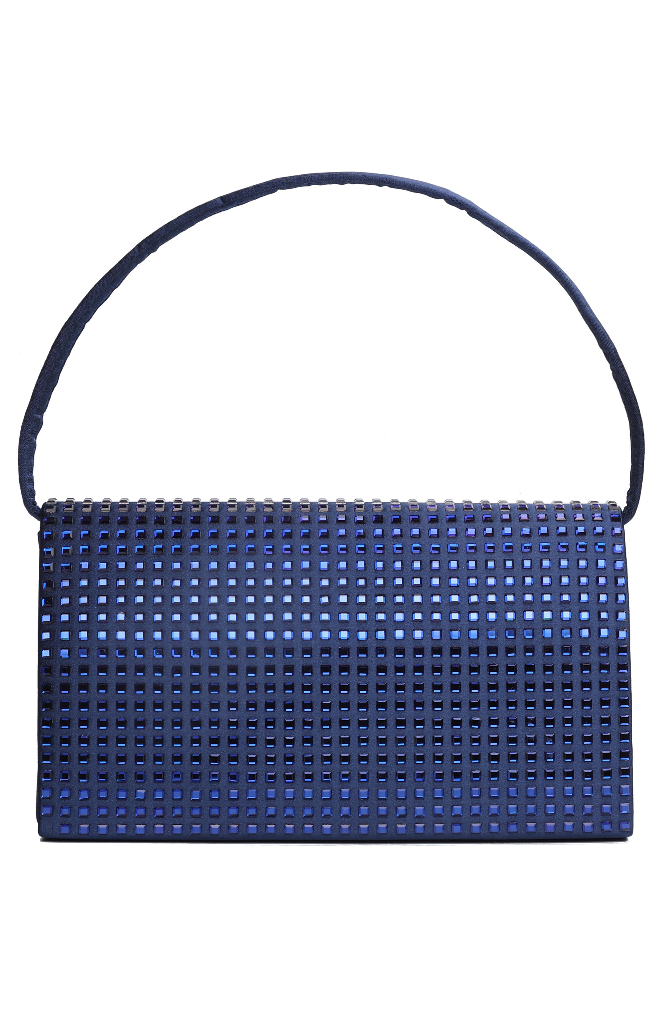 Shana Rhinestone Handbag, Alternate, color, NAVY