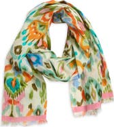 Echo Metallic Ikat Floral Scarf