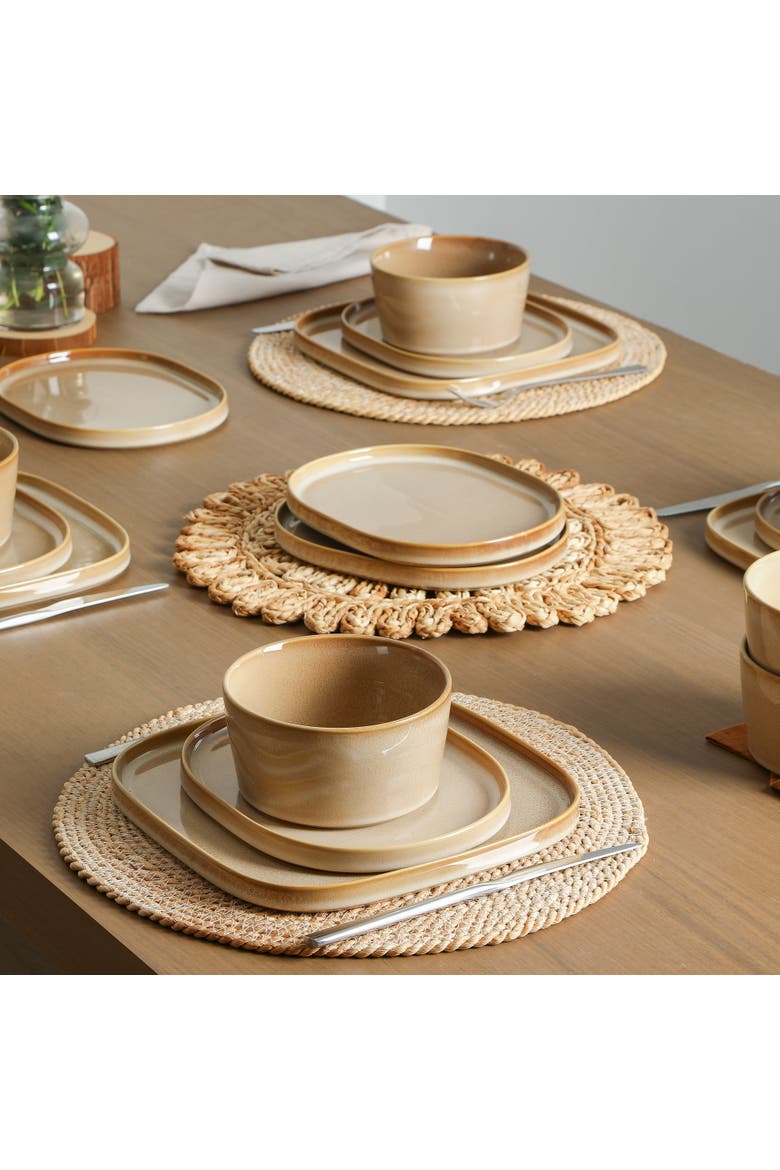 Cairo Stoneware 12-Piece Dinnerware Set, Alternate, color, Sand
