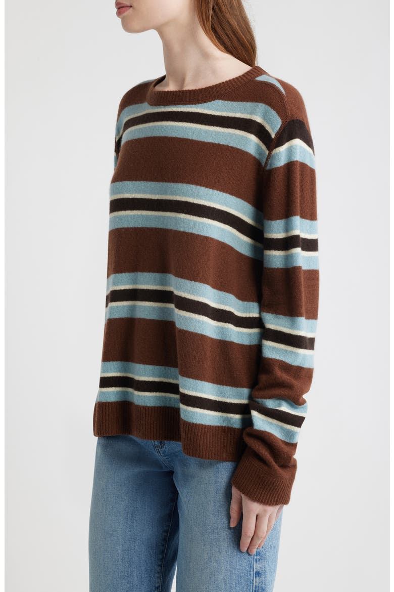 Cashmere Boyfriend Sweater, Alternate, color, CHOCOLATE CAKE MULTI STRIPE