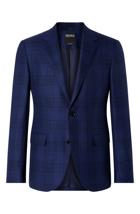 Natural Plaid Wool Sport Coat (Regular & Big)