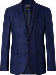 ZEGNA Natural Plaid Wool Sport Coat