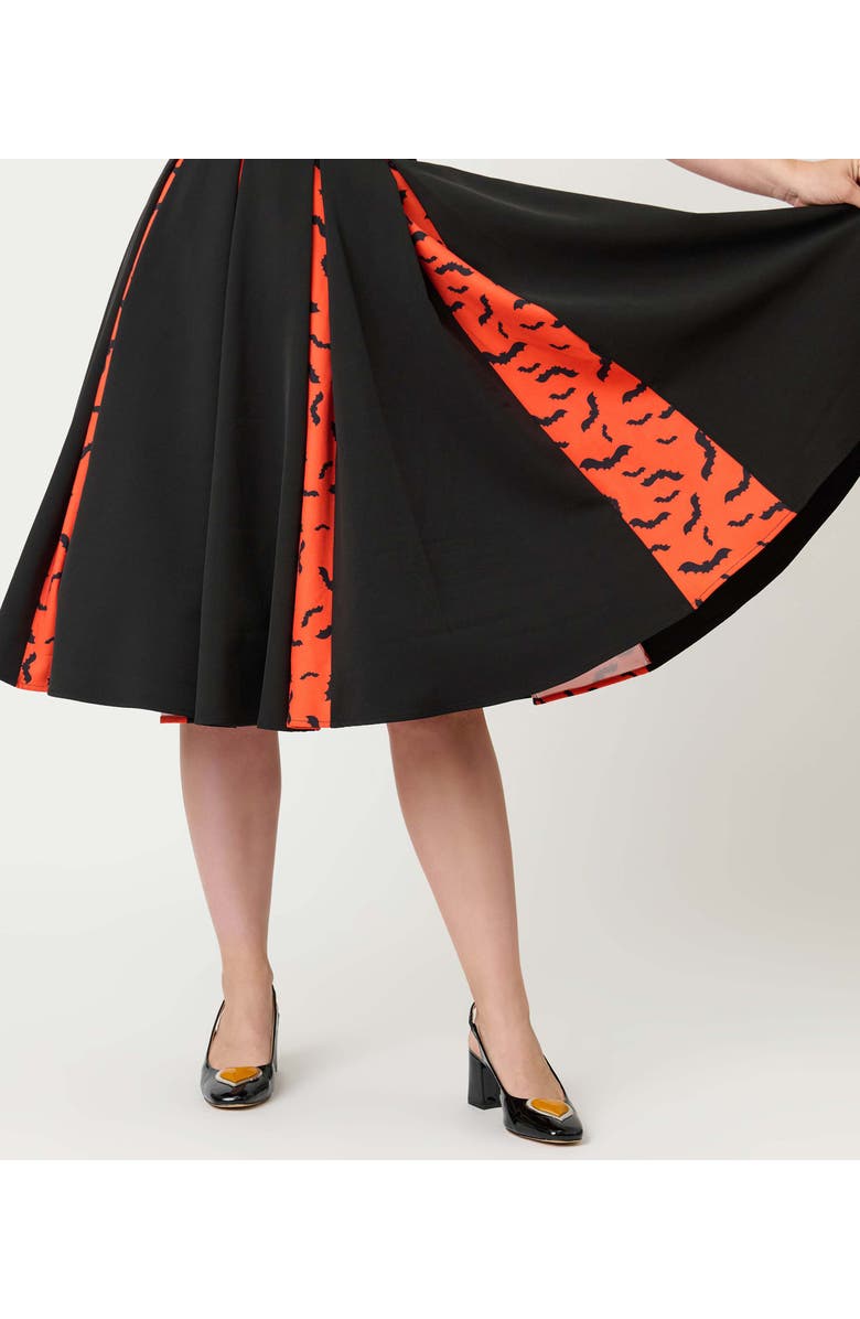 Unique Vintage Pleated Swing Skirt, Alternate, color, Black