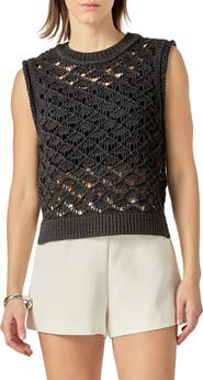 English Factory Open Knit Sleeveless Sweater
