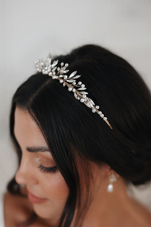 Untamed Petals Rosamonde Crystal Tiara In Metallic