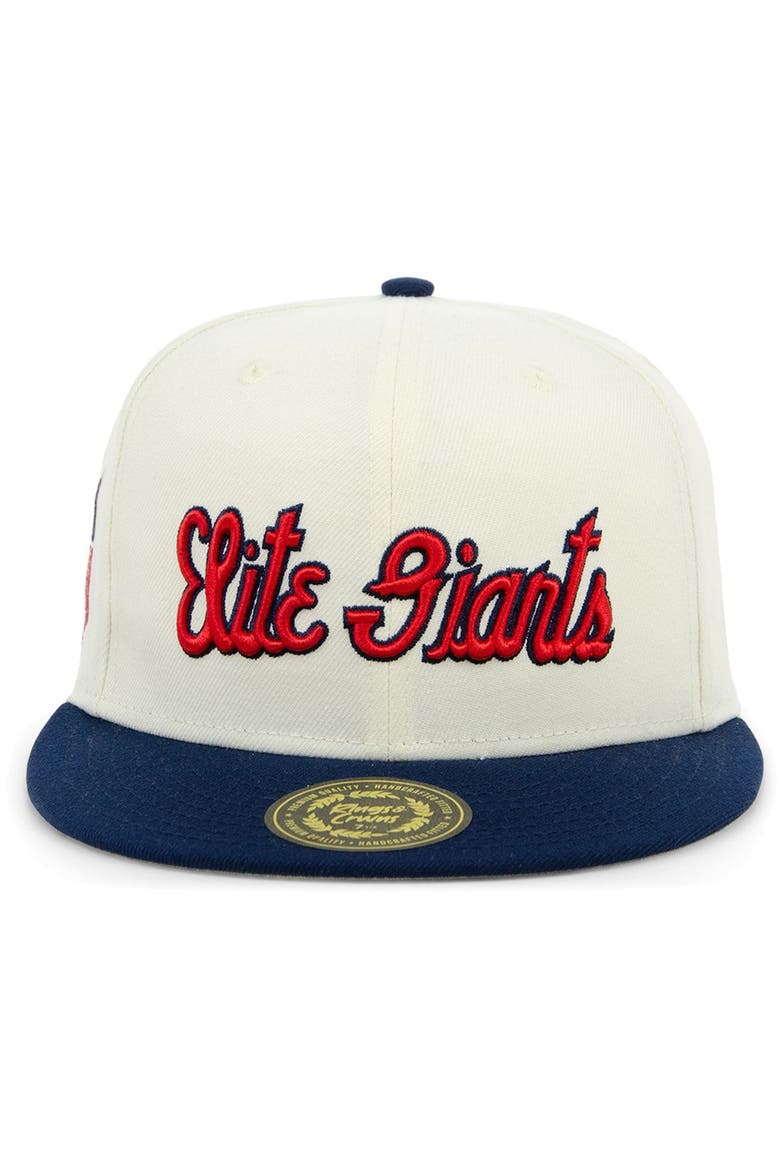 Men's Rings & Crwns Cream/Navy Baltimore Elite Giants Team Fitted Hat, Alternate, color, Cream