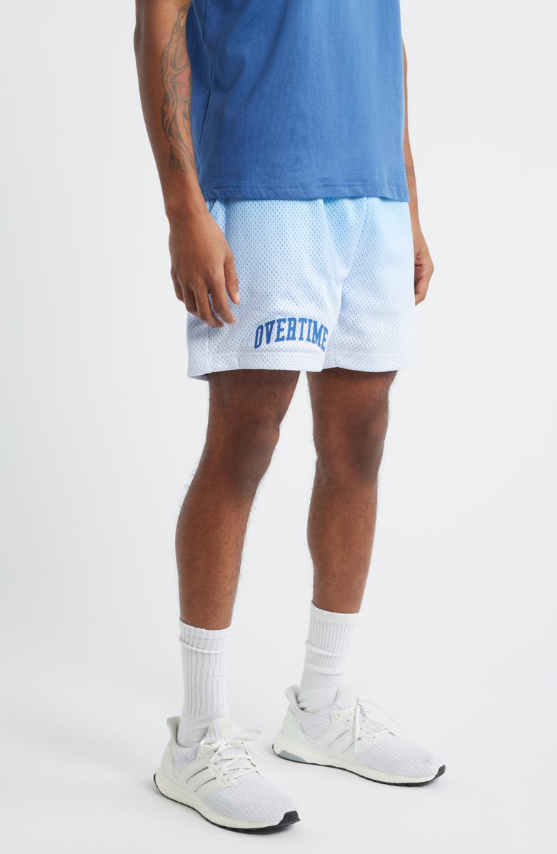 OVERTIME Classic Gradient Mesh Basketball Shorts, Alternate, color, Blue