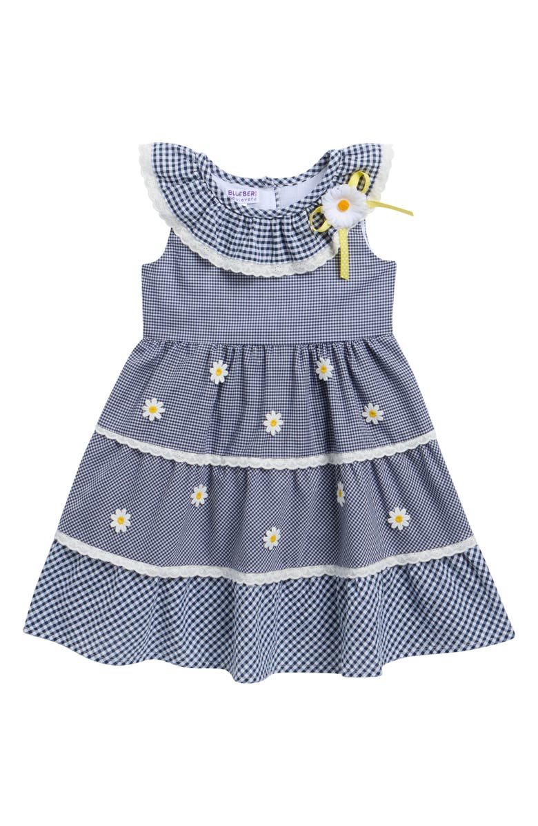 BLUEBERRY Kids' Gingham Dress, Main, color, Navy