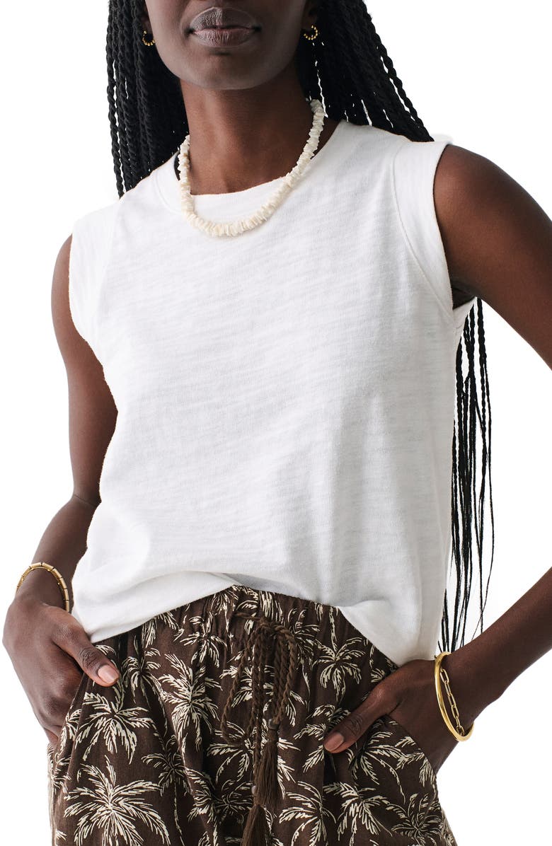Faherty Sunwashed Slub Muscle Tank, Main, color, White