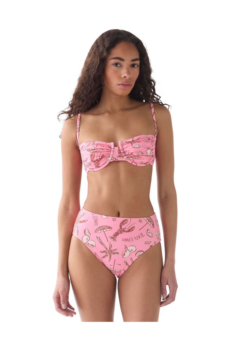 Ruched Underwire Bra Swim Top Swimsuit, Main, color, Guava Slice