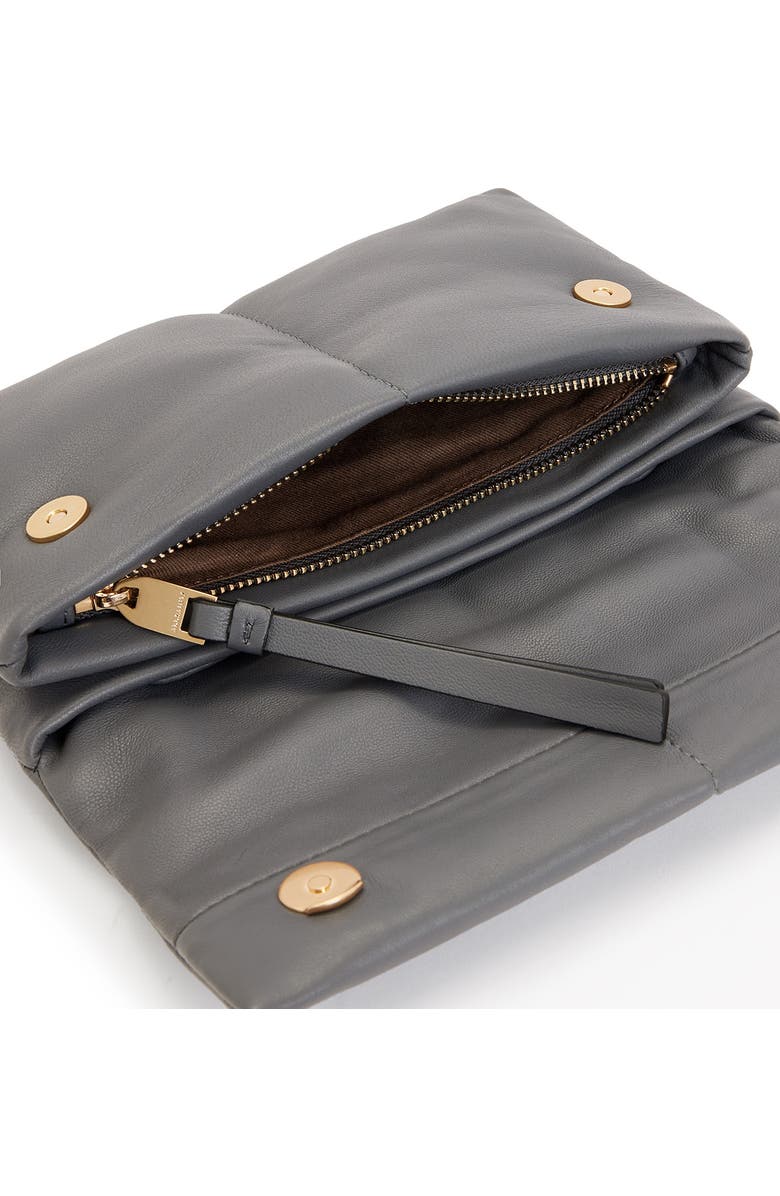 AllSaints Ezra Logo Strap Leather Crossbody Bag, Alternate, color, Slate Grey