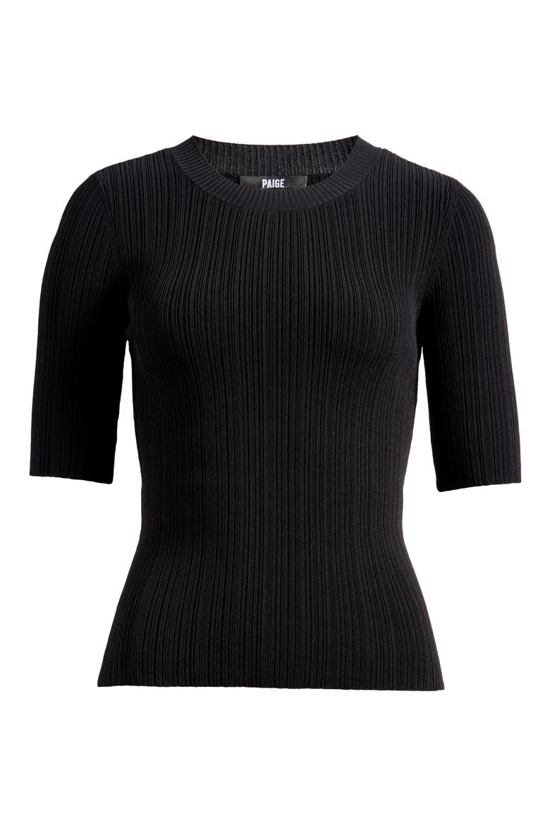 Aranea Rib Elbow Length Sweater, Alternate, color, BLACK