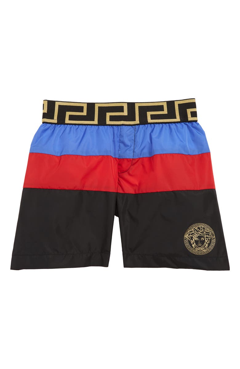 Versace Colorblock Swim Trunks, Main, color, 