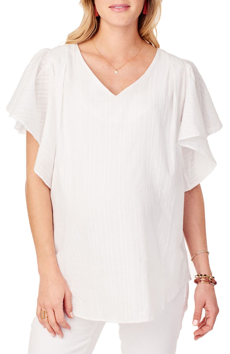 Ingrid & Isabel<sup>®</sup> Flutter Sleeve Maternity Top, Main, color, 
