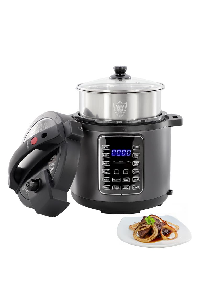 6 Quart 11-in-1 Electric Pressure Cooker, Multi-Cooker with Stainless Steel Crock, Main, color, Grey
