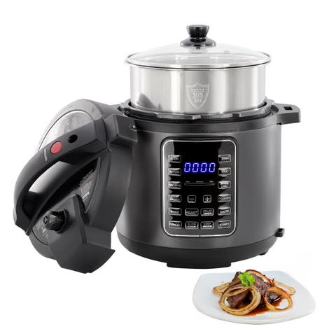 6 Quart 11-in-1 Electric Pressure Cooker, Multi-Cooker with Stainless Steel Crock