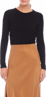 FIFTEEN TWENTY Side Shirred Rib Top