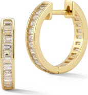 GLAZE JEWELRY Baguette Huggie Hoop Earrings