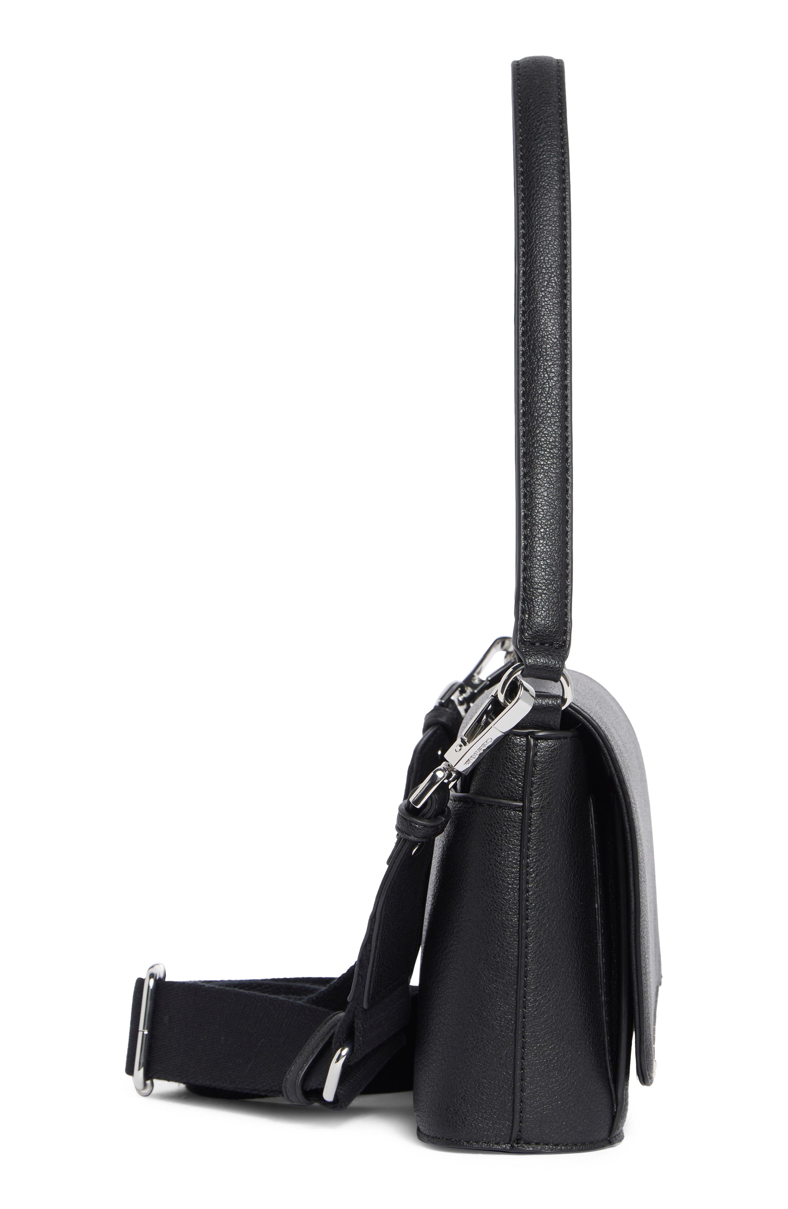 Calvin Klein Alia Shoulder Bag, Alternate, color, Black/ Silver