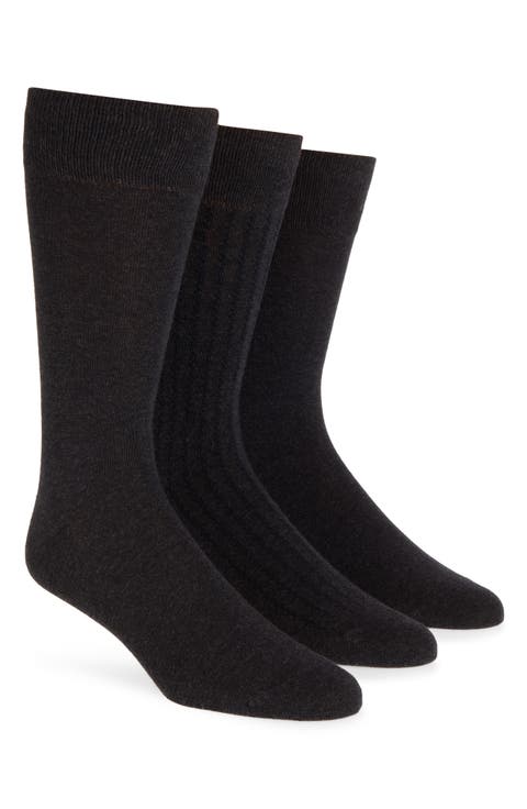 3-Pack Cotton Blend Dress Socks