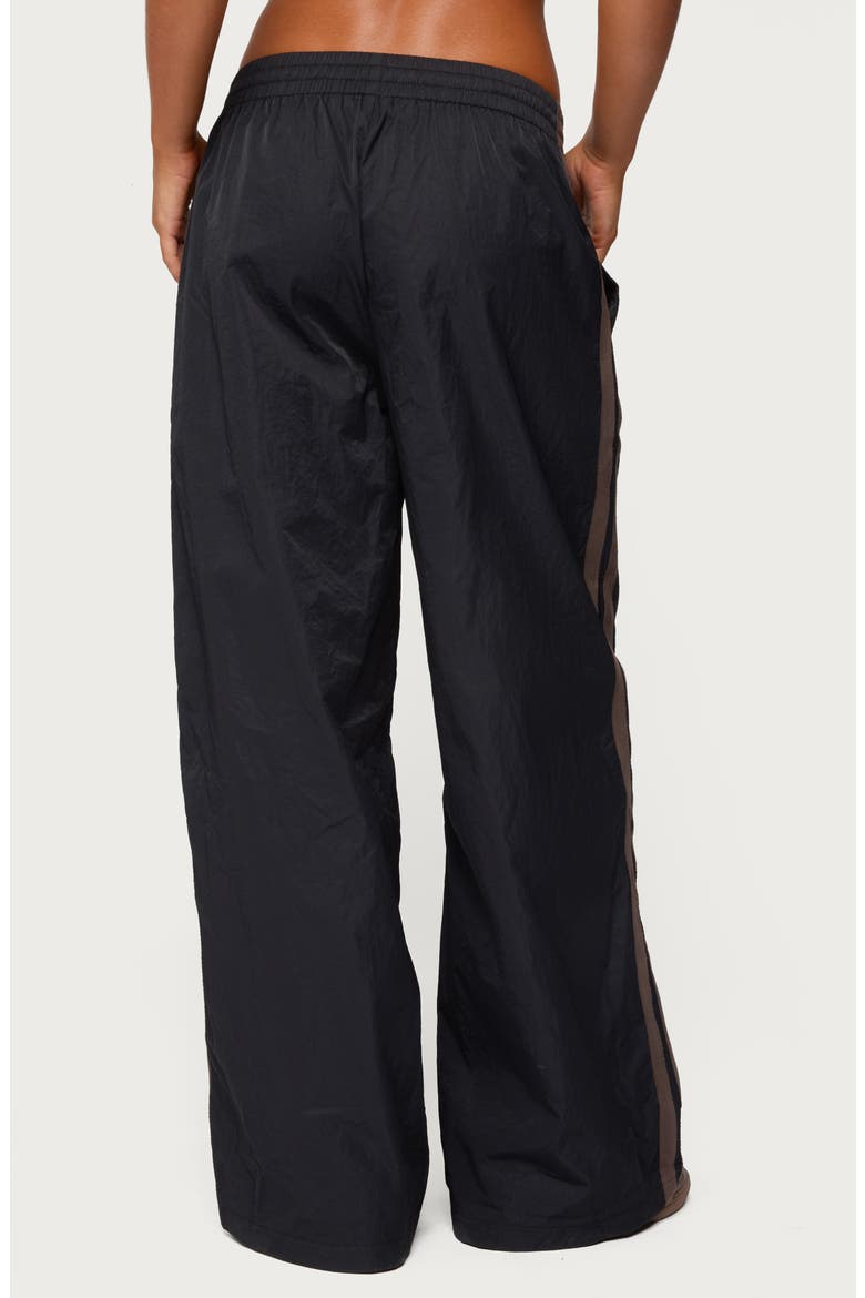Kieran Stripe Nylon Track Pants, Alternate, color, BLACK