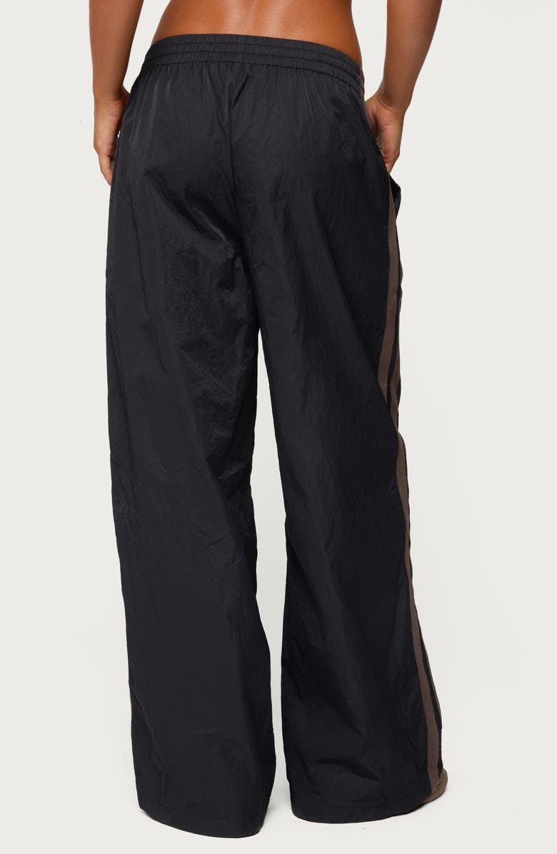 EDIKTED Kieran Stripe Nylon Track Pants, Alternate, color, Black