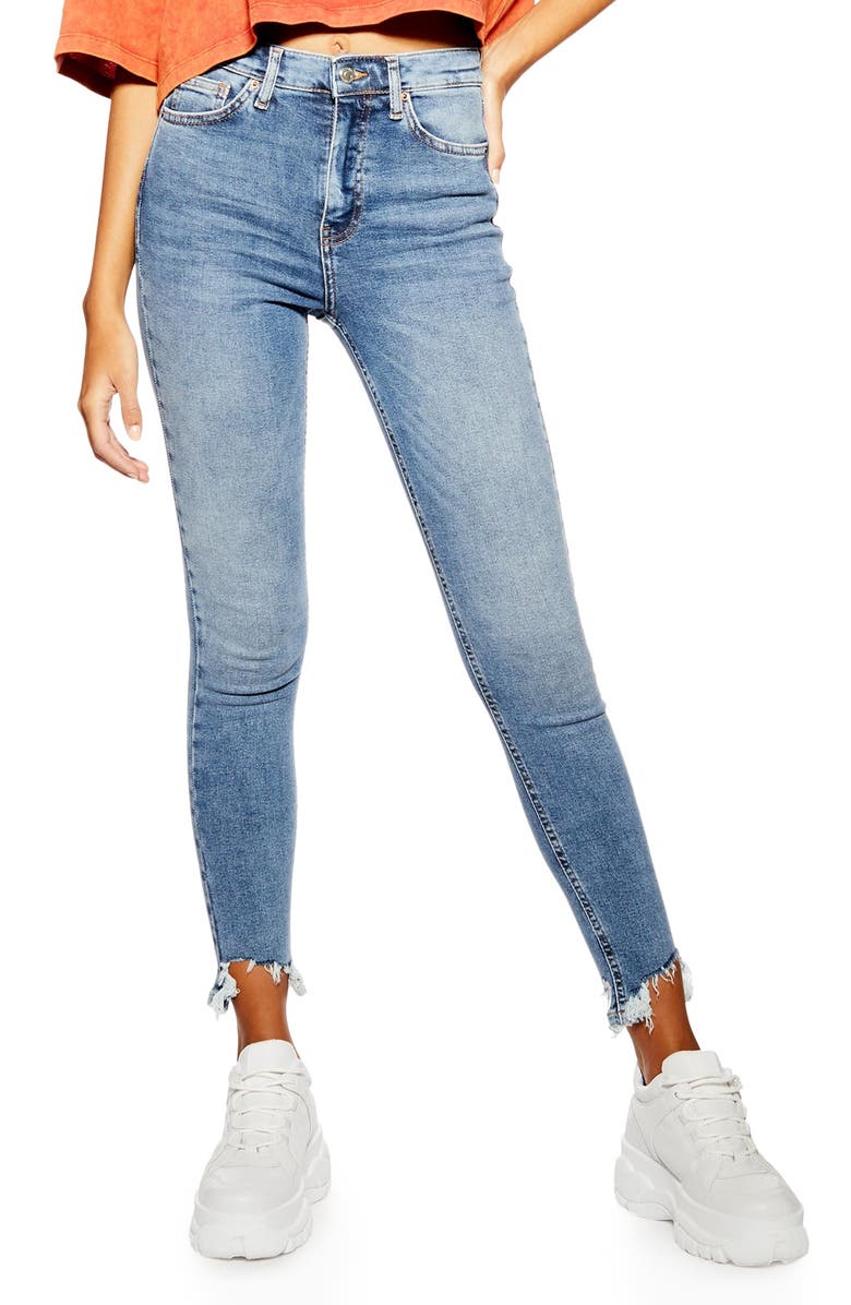 Topshop Jamie Jagged Hem Jeans, Main, color,