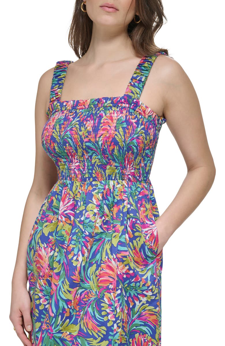 Kensie Smocked Midi Dress, Alternate, color, 