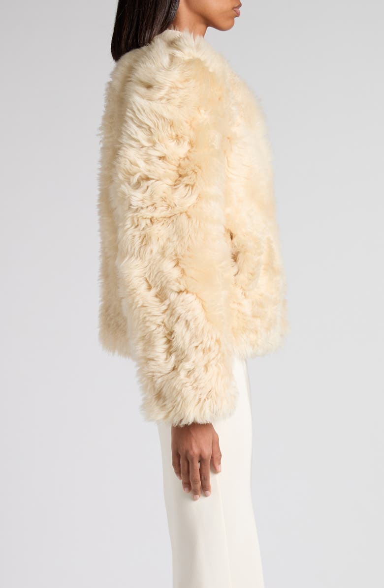 TOM FORD Curly Genuine Shearling Jacket, Alternate, color, Off White