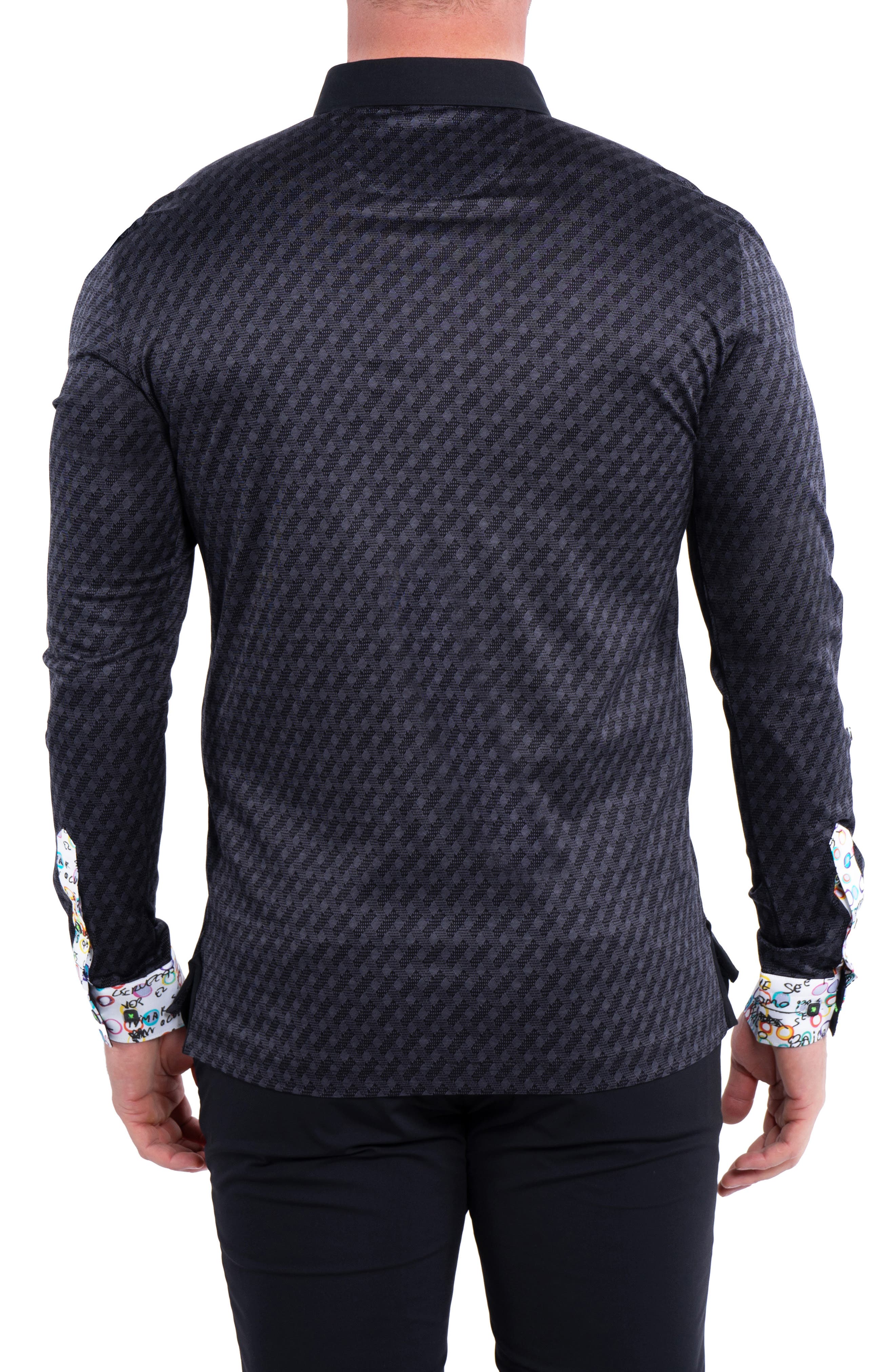 Maceoo Newton Interlock Grey Button-Down Polo (Men) | Nordstrom