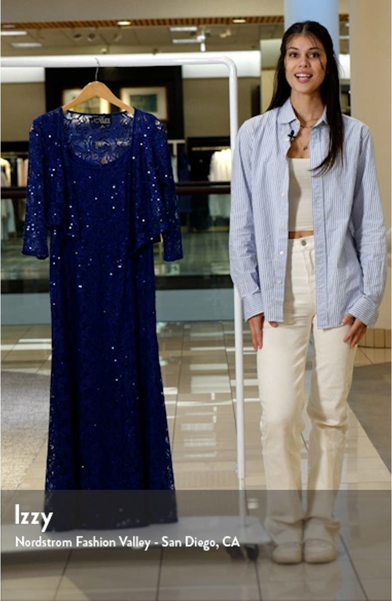 Sequin Lace Gown & Chiffon Jacket, sales video thumbnail