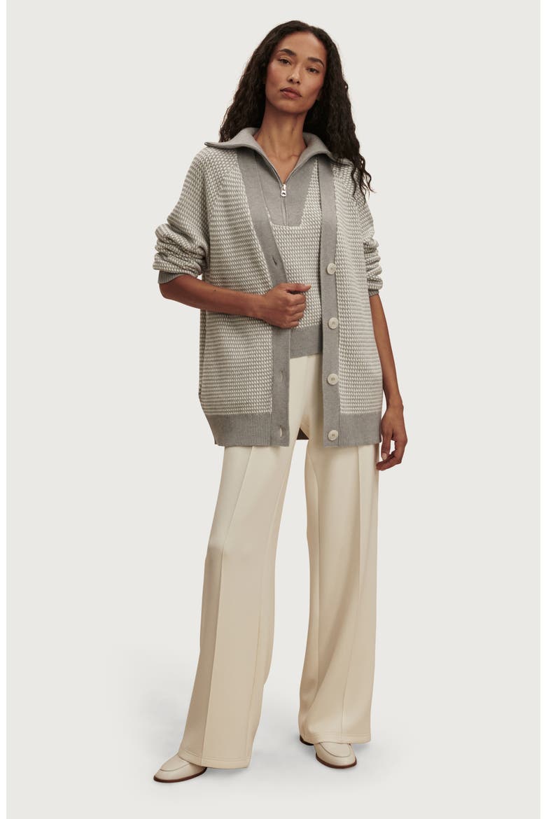 Ryder Knit Cardigan, Alternate, color, GREY / WHITE