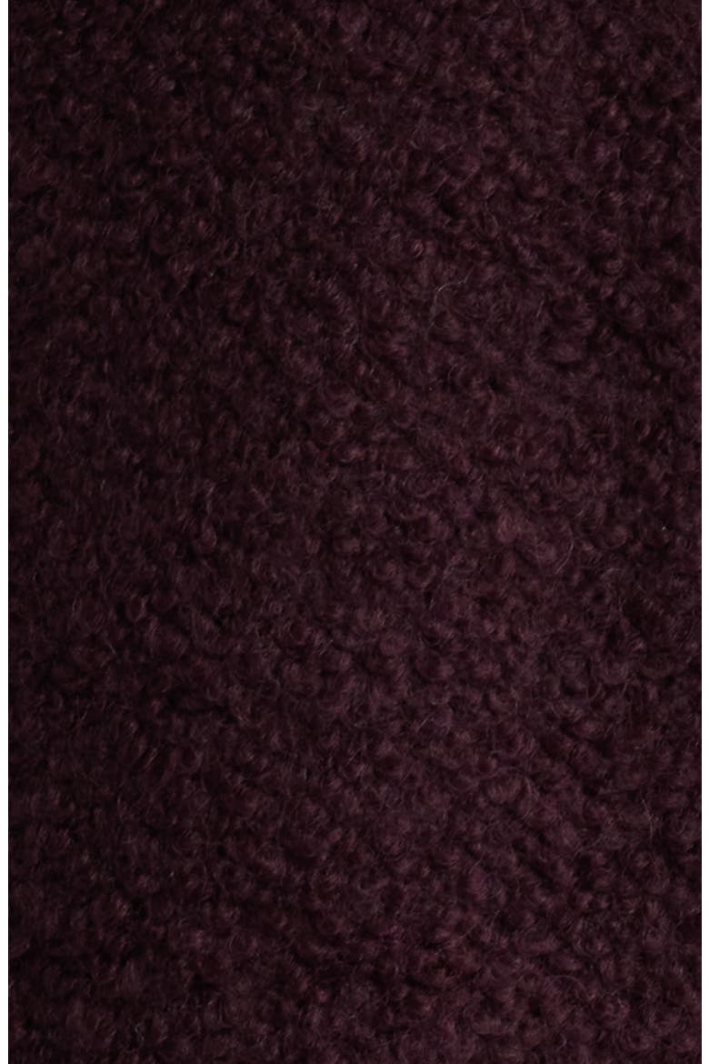 Inset Waist Bouclé Coat, Alternate, color, MERLOT