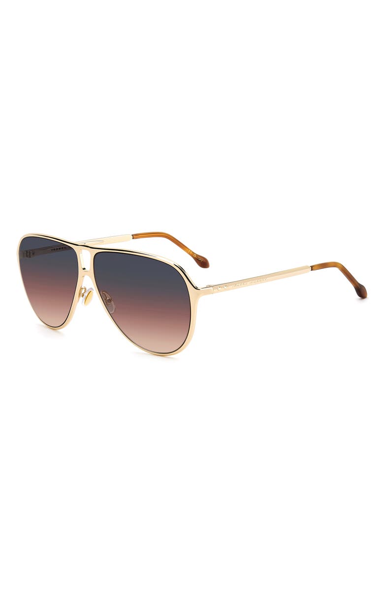Isabel Marant 60mm Gradient Pilot Sunglasses, Alternate, color, Gold