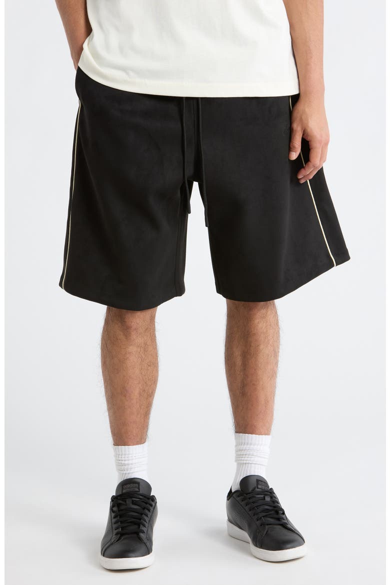 Signature Relaxed Sweat Shorts with Piping, Main, color, VINTAGE BLACK