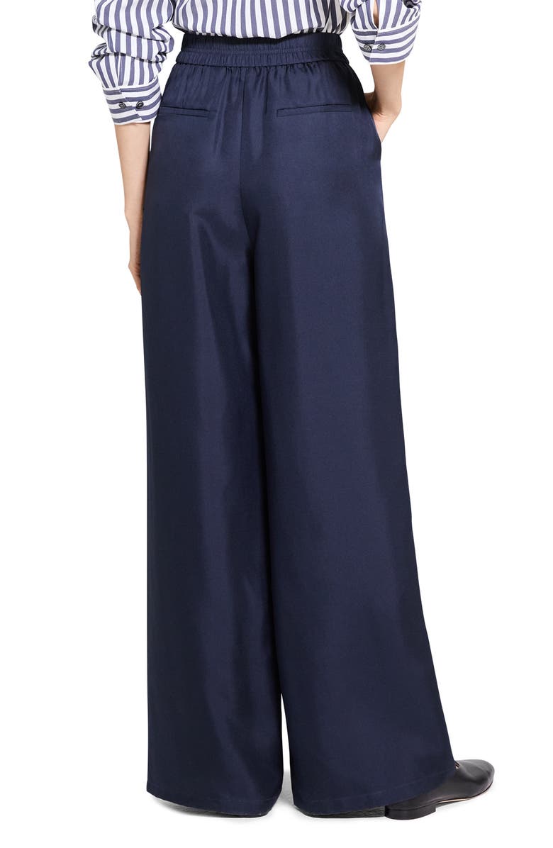 Theory Wide Leg Silk Pants, Alternate, color, Nocturne Navy
