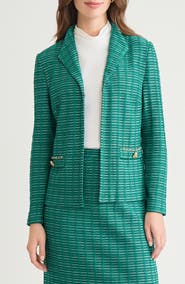 Ming Wang Chain Detail Ottoman Knit Jacket