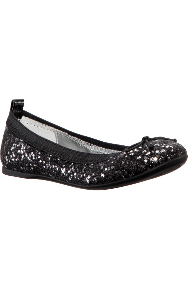 Nina Esther Ballet Flat, Main, color, Black Star Baby Glitter
