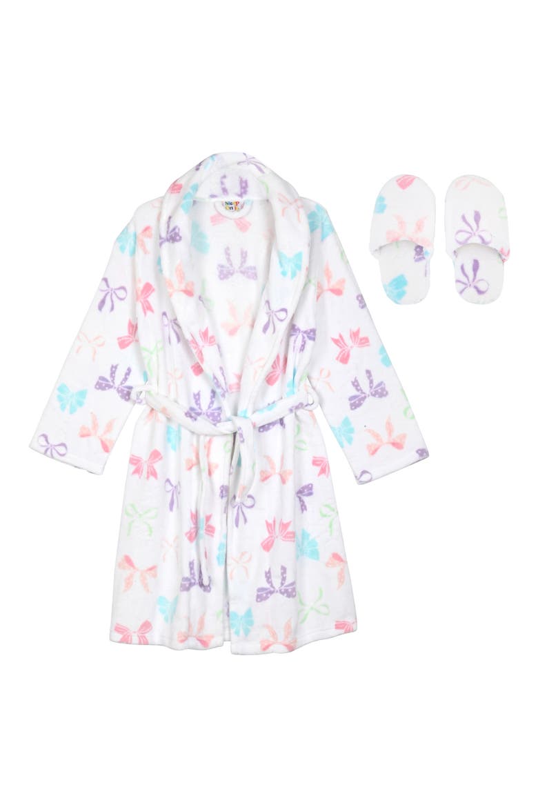 Kids' Fleece Flannel Robe & Slipper Set, Main, color, PINK