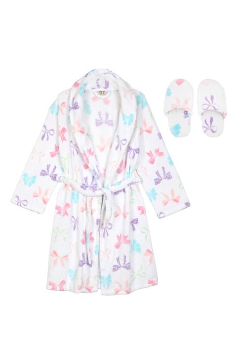 Kids' Fleece Flannel Robe & Slipper Set (Big Kid)