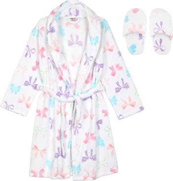 Kids' Fleece Flannel Robe & Slipper Set