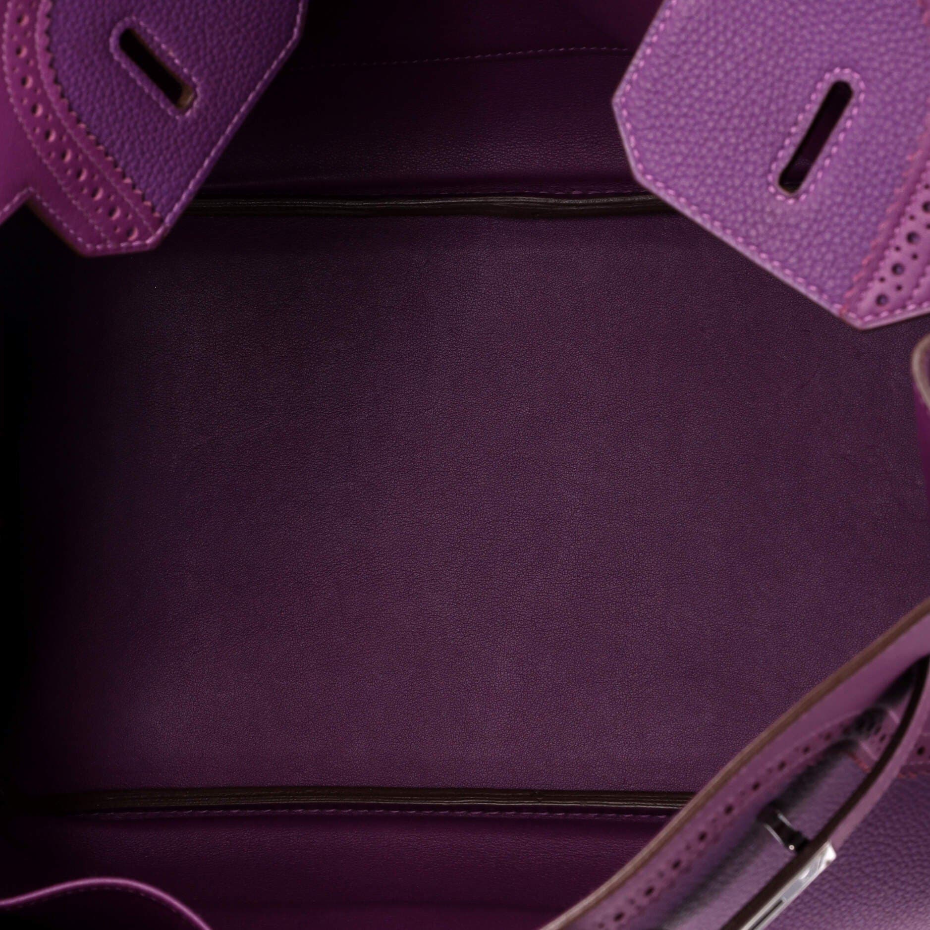 Birkin Ghillies Bag Purple Togo and Swift with Palladium Hardware 35, Alternate, color, Red