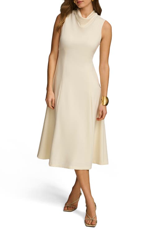 【Donna Karan New York】Funnel-Neck Sleeveless Dress Donna Karan New York Women's Hardware Halter Neck Sleeveless