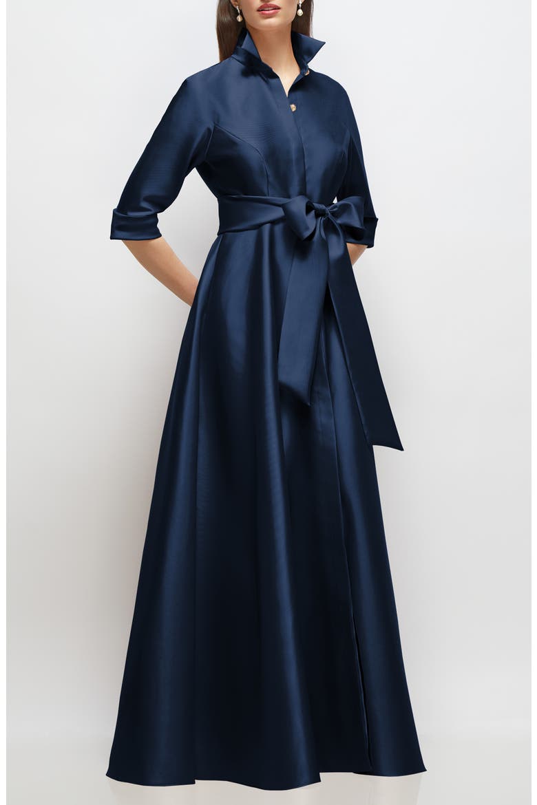 Shirtdress Gown, Main, color, MIDNIGHT