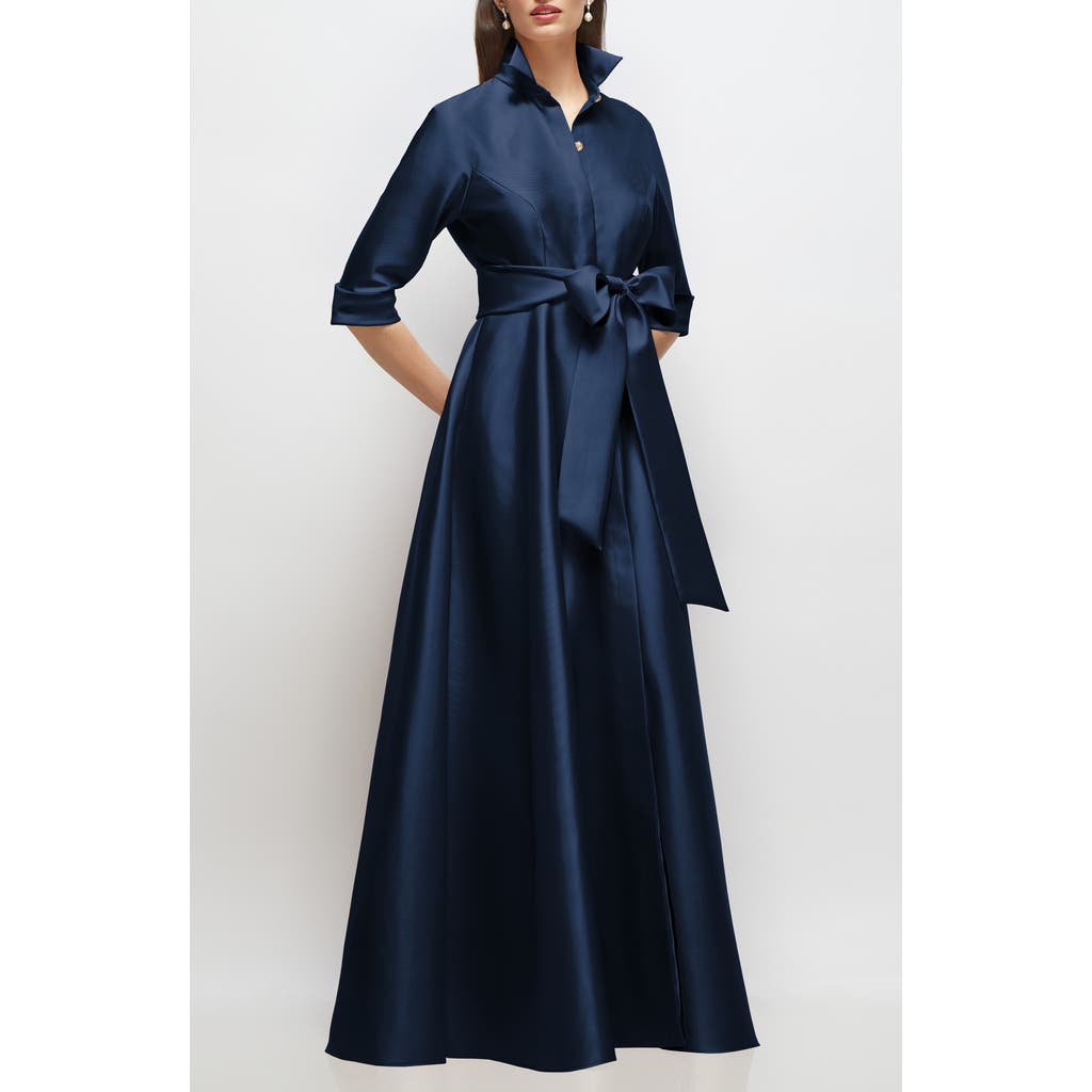 After Six Shirtdress Gown In Blue